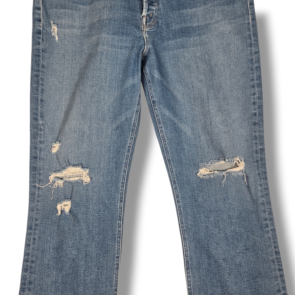 Mother The Tripper Ankle Fray Size 33 Button Fly Distressed Holes Raw Hem - Picture 5 of 16